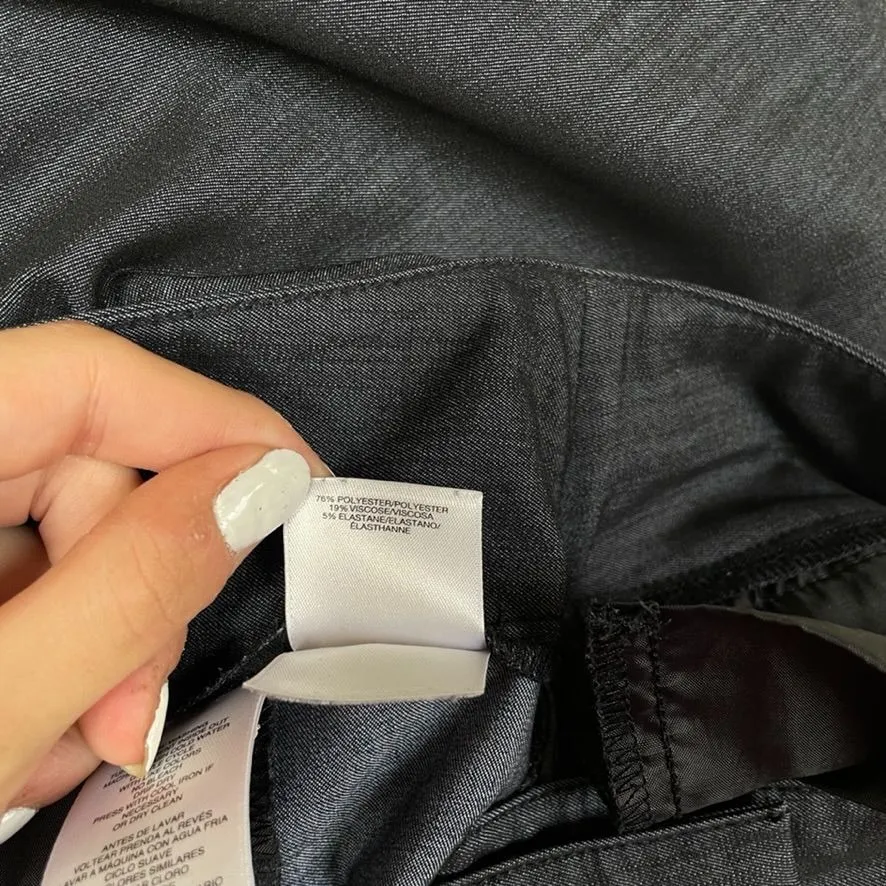 Ann Klein Dress Pants Womens 10 Gray Polyester Viscose Straight Leg Slit Pockets - Image 7