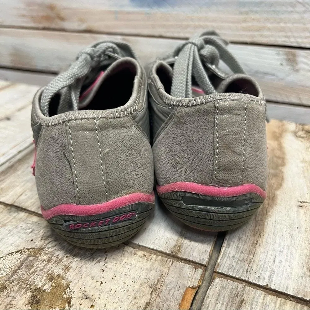 Y2K Rocket Dog Jazzin Barefoot Shoes Pink Grey Shimmer Barbie C2740511 W 8.5 - Image 4