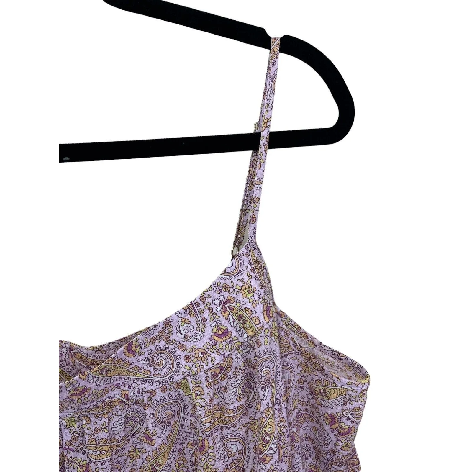 J. Crew Ruffle Tank Top Pink Paisley Large NWT Babydoll Cami Y2K Fairy Cottage - Image 5