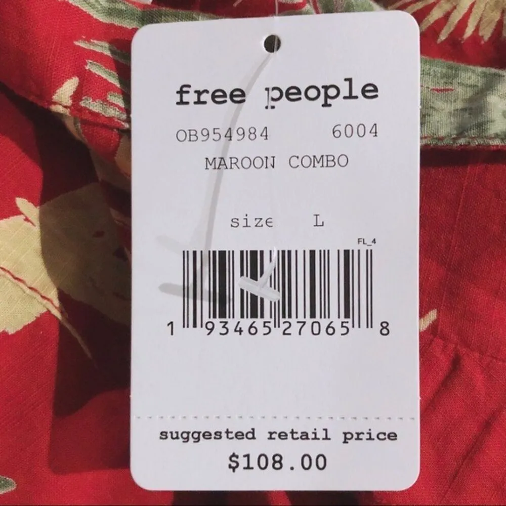 NEW  Malibu Floral Romper w/Pockets in Maroon Combo, Size L New w/Tag - Image 12