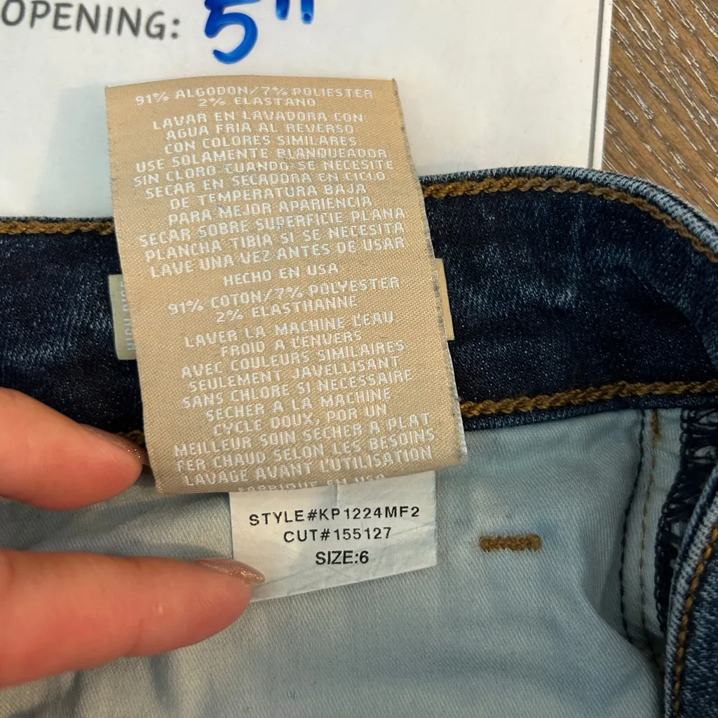 Kut from the Kloth High Rise Connie Fab Ab Ankle skinny raw hem denim size 6‎ - Image 7