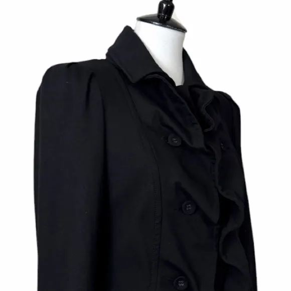 INC International Concepts Black Ponte Ruffle Peplum Jacket Women’s Size Medium - Image 5