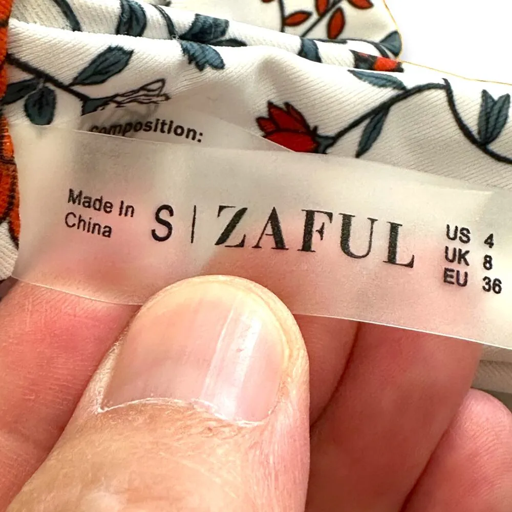 Zaful | NWT | Small | White Red Floral Frill Trim Two-Piece Bikini Swimsuit - Image 7