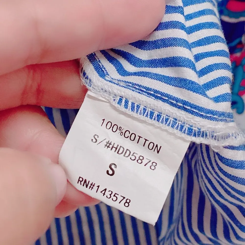 Hot & Delicious Off Shoulde White Blue Stripe Tassel Mini Small Dress ShirtDress - Image 9