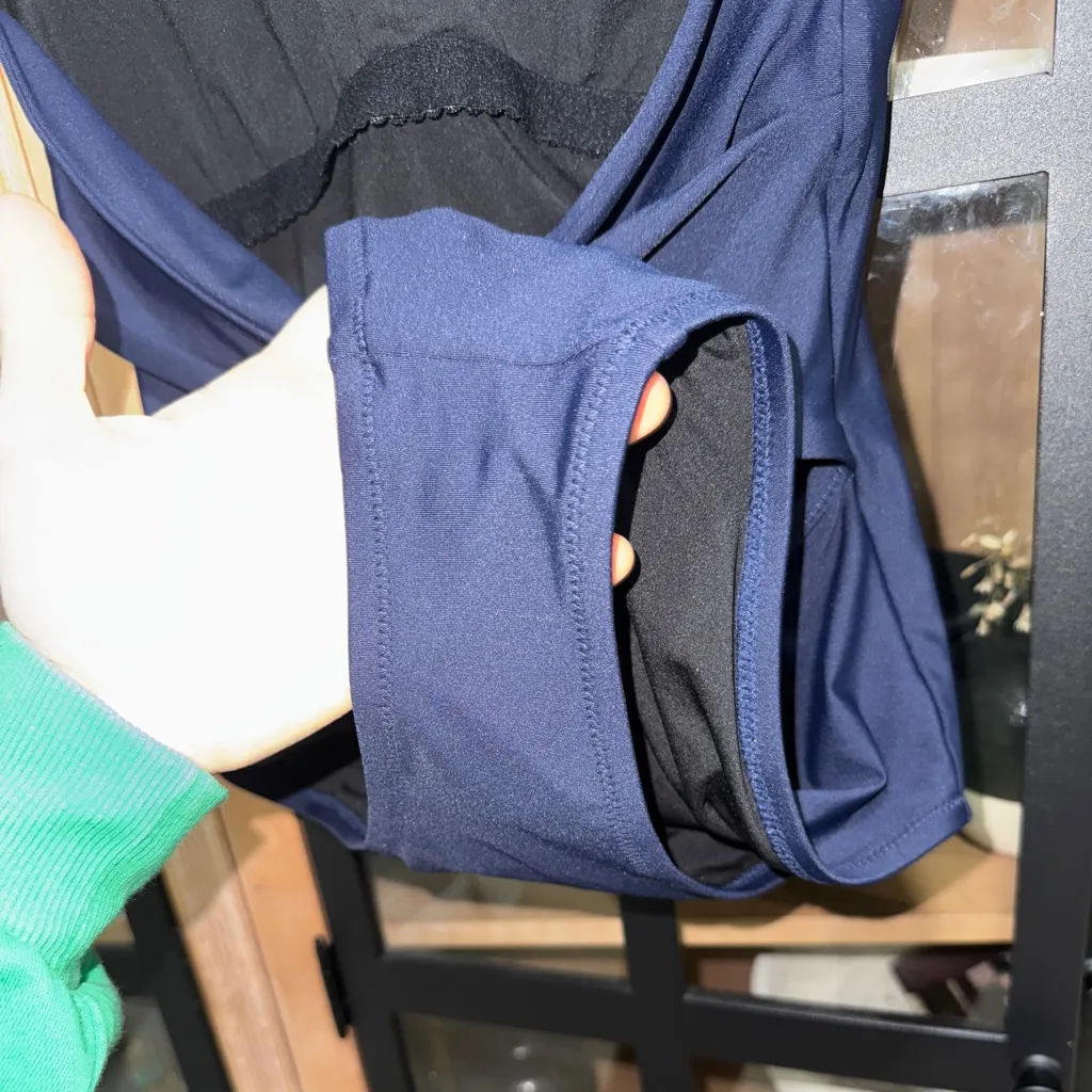 J. crew solid navy strapless one piece swimsuit open criss cross back - Image 10