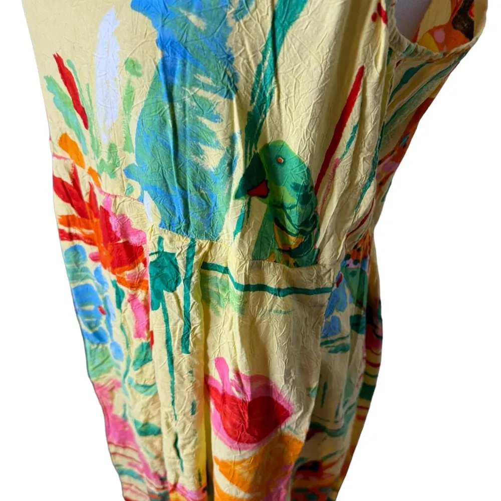 Jams World Vintage Tropical Parrot Dress USA Large - Image 6