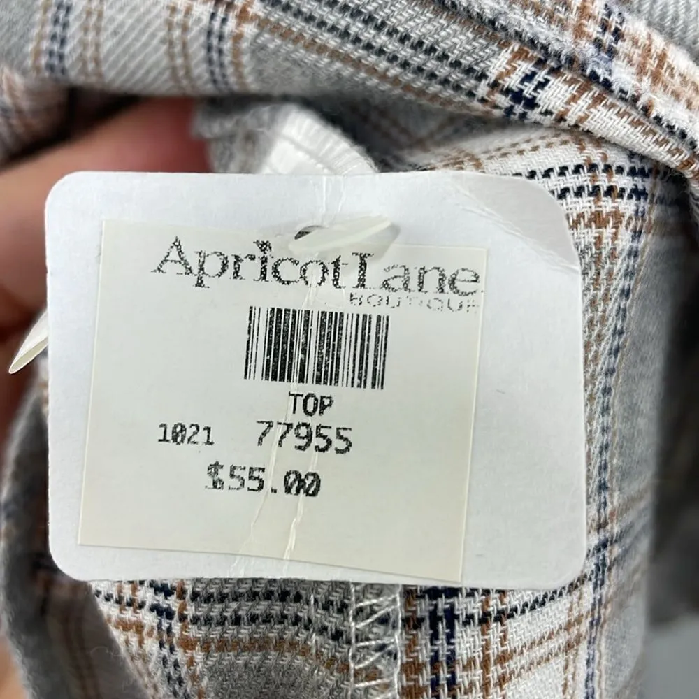 Flannel Plaid Long Sleeve Front Button Closure With Hood Shirt Gray Small Cotton - Image 13