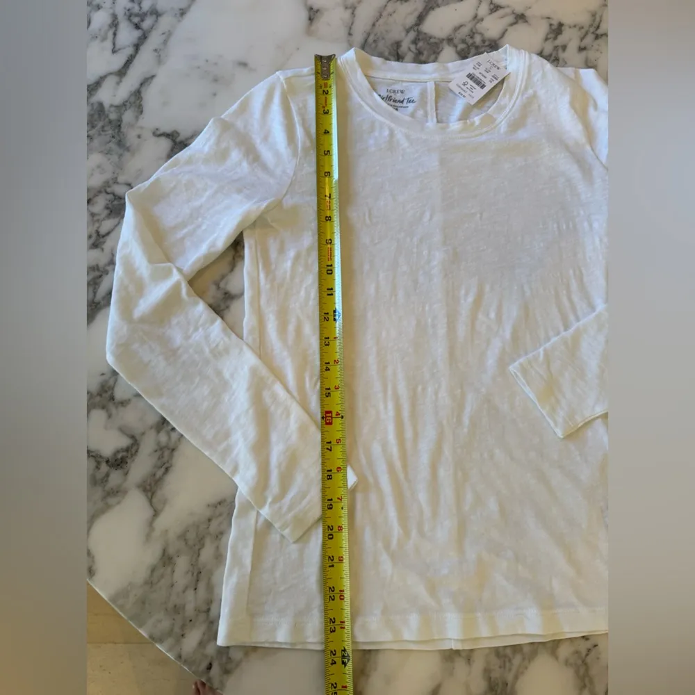 NWT J.Crew Women Green Girlfriend Crewneck Long Sleeve Cotton Shirt XS Sold Out White Size L - Image 6