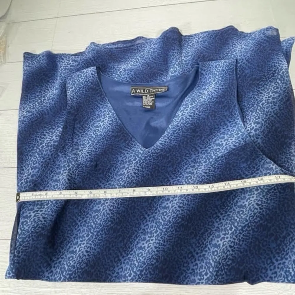 A Wild Thyme Leopard Print Blue Ombre Sheath Dress with Shawl Size 16 - Image 38