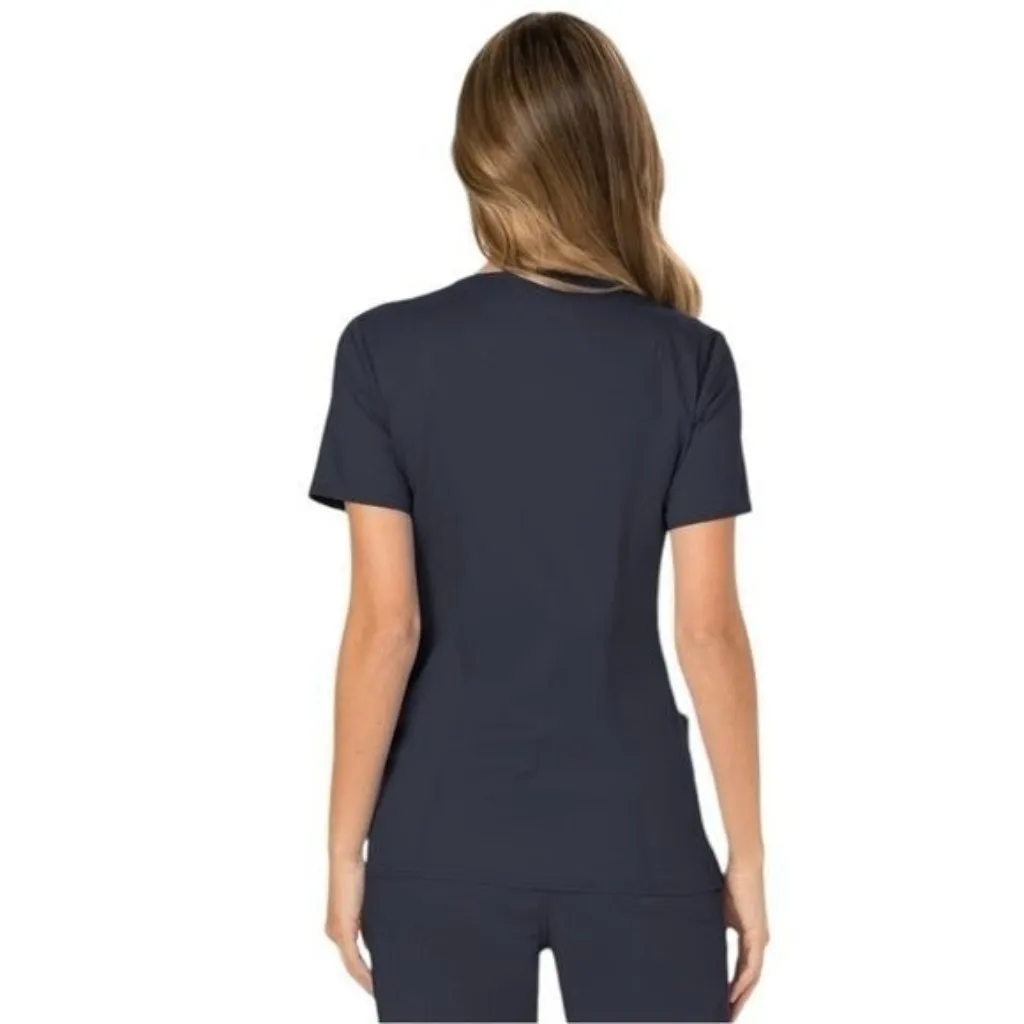 NEW Cherokee Modern Classic Fit‎ Mock Wrap Scrub Top Medical Career Comfort M - Image 3