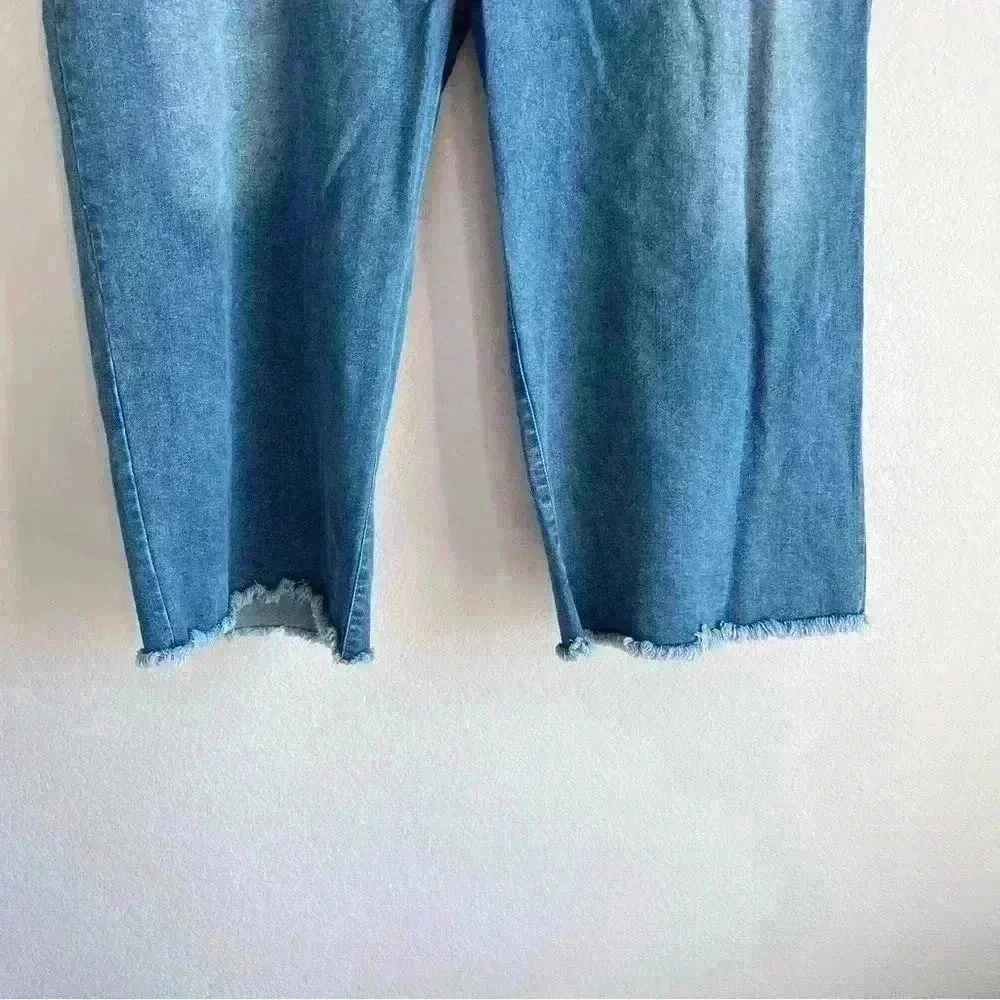 Mark. Crop Wide Leg Raw Hem‎ Blue Denim Women’s Size 22W Boho Hippie Pants - Image 5