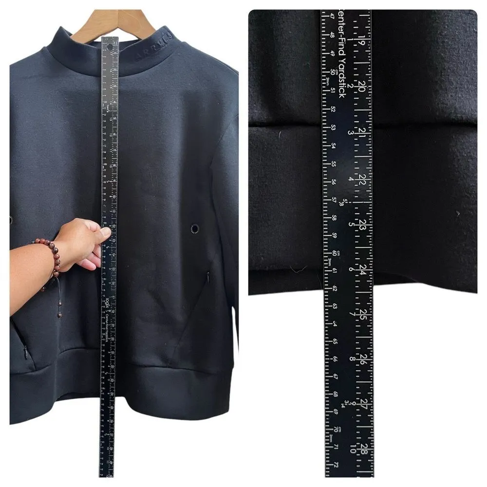 The Arrivals Black Pocket Mock Neck Pullover Sweater Top Oversized Size XXS - Image 8