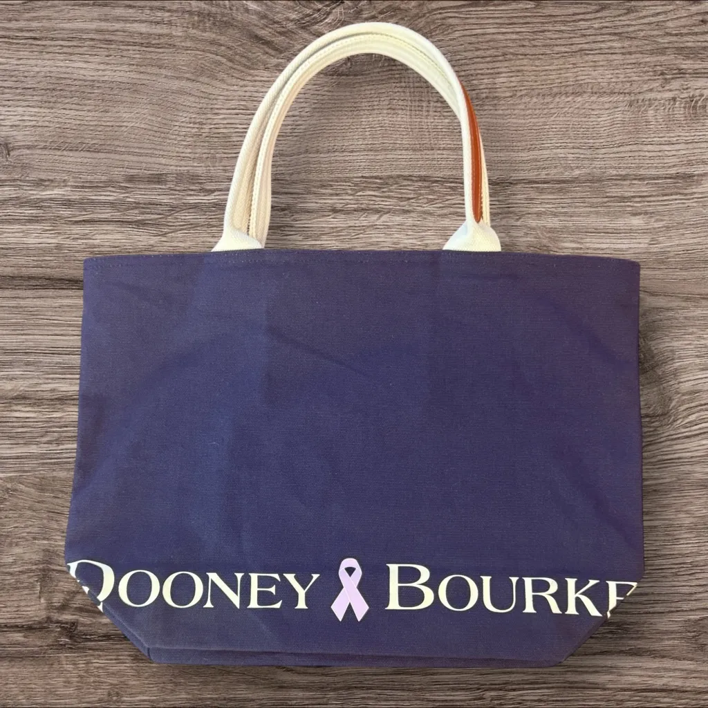 DOONEY & BOURKE Breast Cancer Awareness Tote Navy/Ivory Recycle Fashionably - Image 2