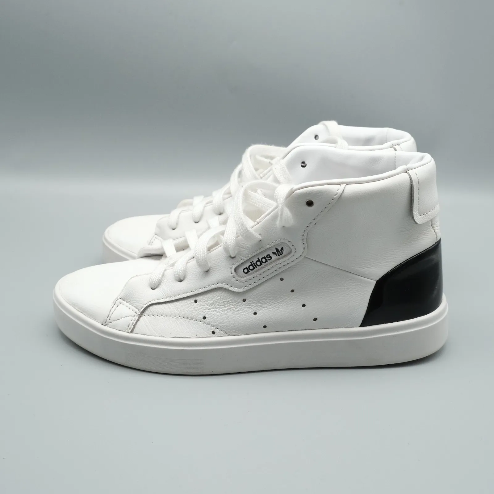Adidas Original Sleek Mid White Black Leather‎ Sneakers Women's Size 6.5 Casual - Image 10