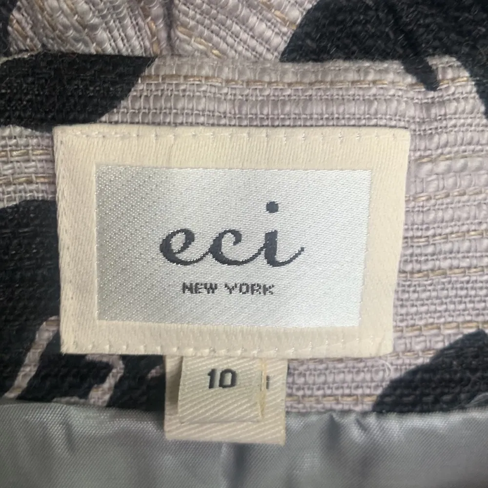 ECI New York 3/4 Sleeve Floral Statement Blazer Ruffle Coat W-761 Sz 10 - Image 2