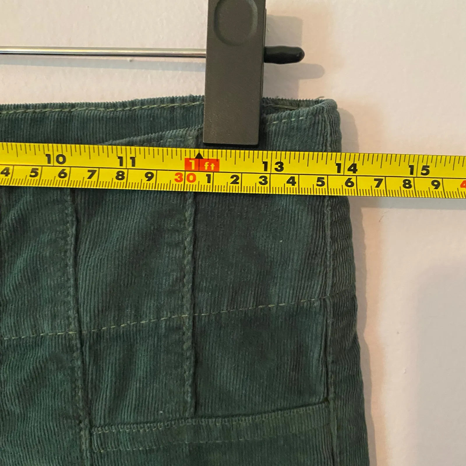 We The Free Green Corduroy Jayde High Waisted Flare Pants Boho Women's size 28 - Image 9