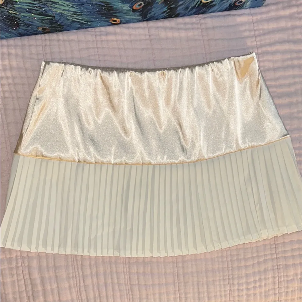 Fenity Size L Cream Pleated Mini Skirt Pink Size L - Image 6
