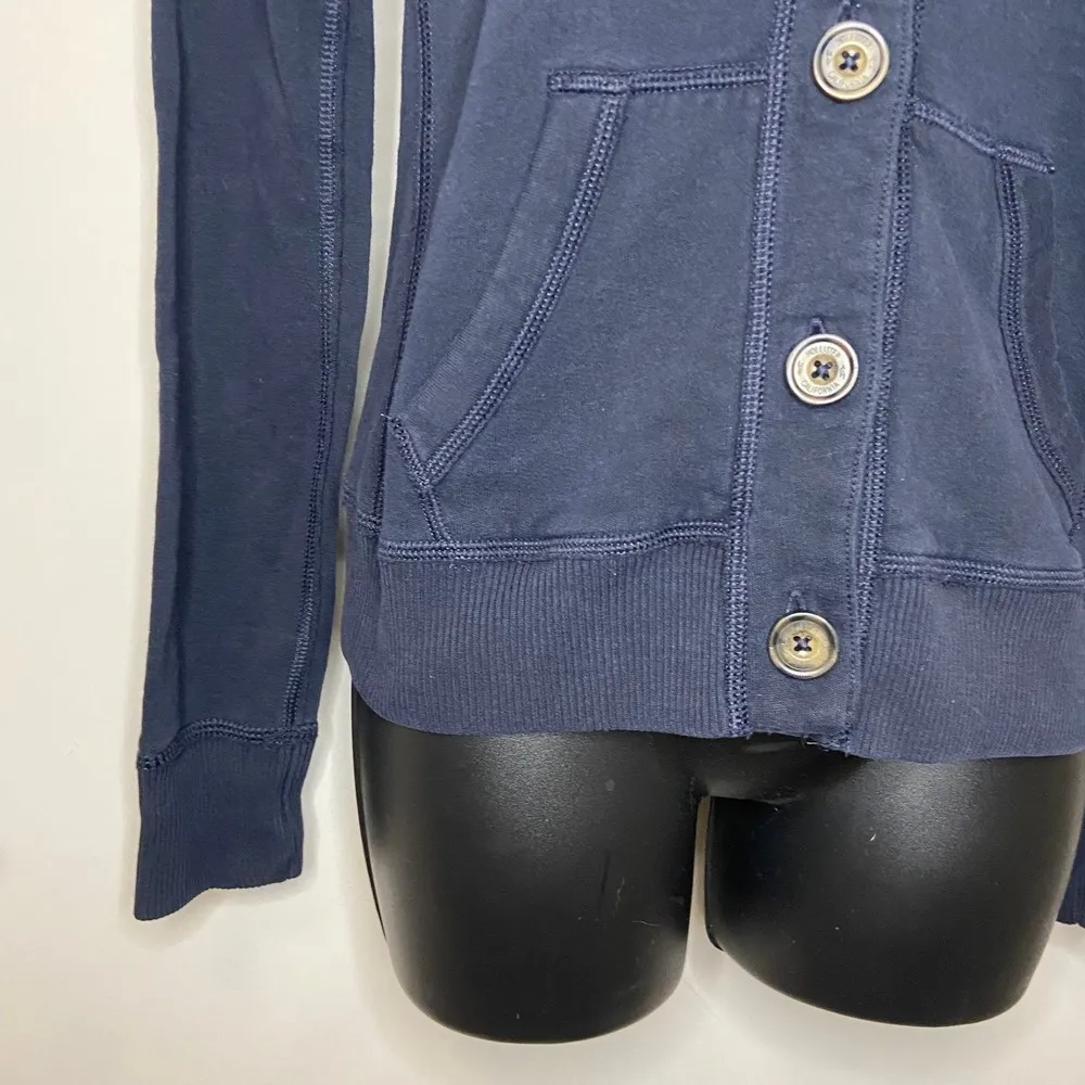 Hollister Navy Blue Button Front Sweater Size Medium - Image 3