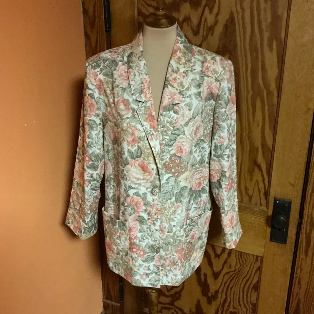Vintage Cottagecore Floral Blazer Women’s Romantic Jacket Size 10 - Image 12