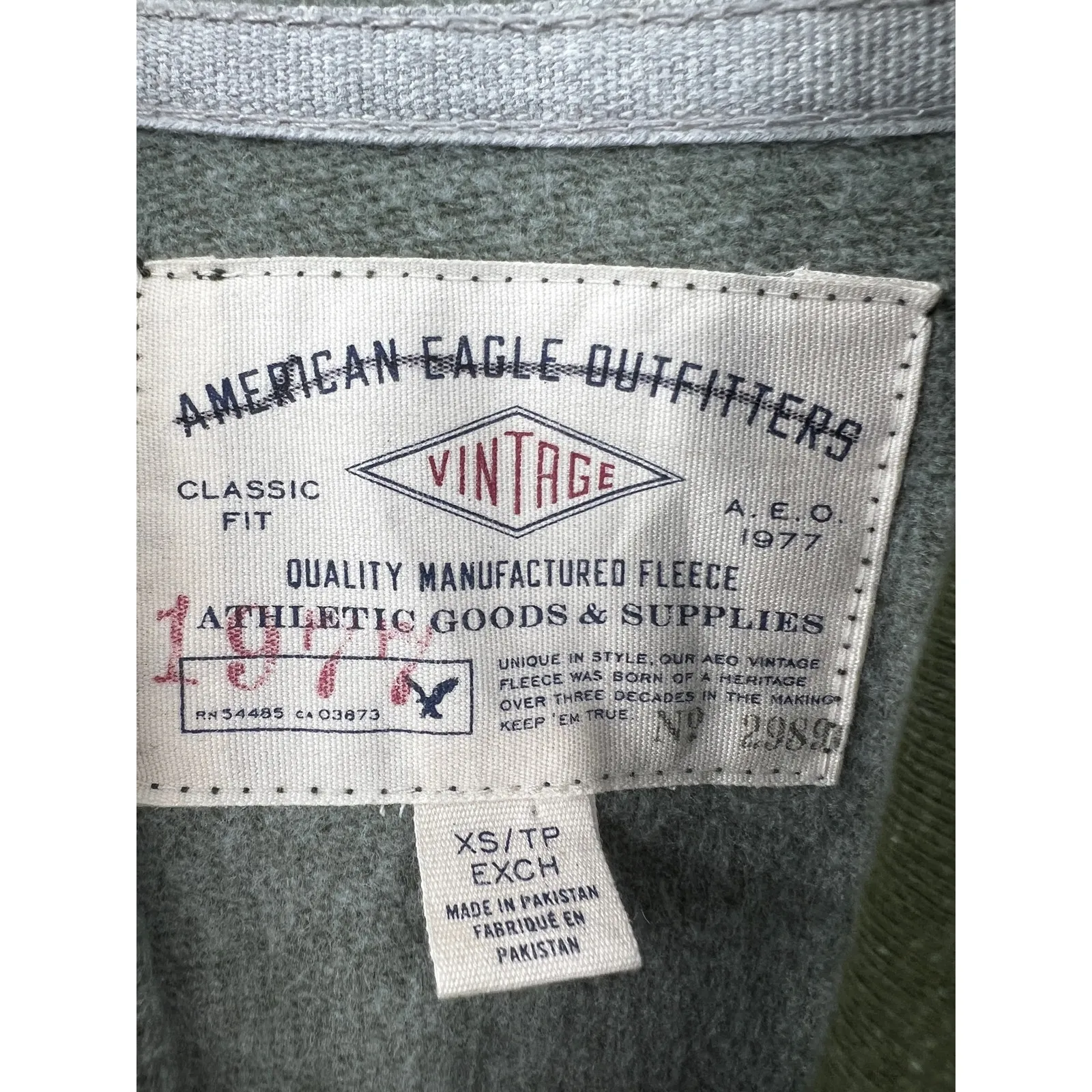 American Eagle Outfitters Pullover Hooded Sweatshirts Stretch Green Size XS‎ - Image 2