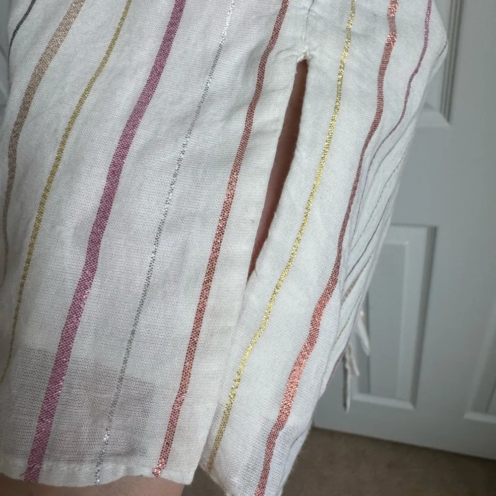 Joie Shirt/Midi Dress with V-neck and Long Sleeves cream - Image 3