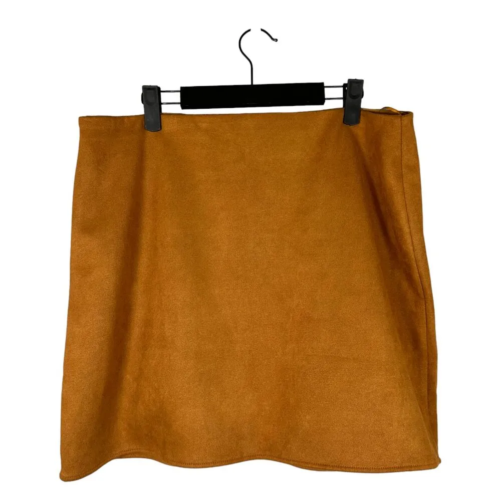 Francesca's Blue Rain Sirena Embroidered Faux Suede Mini Skirt Size XL NEW - Image 7