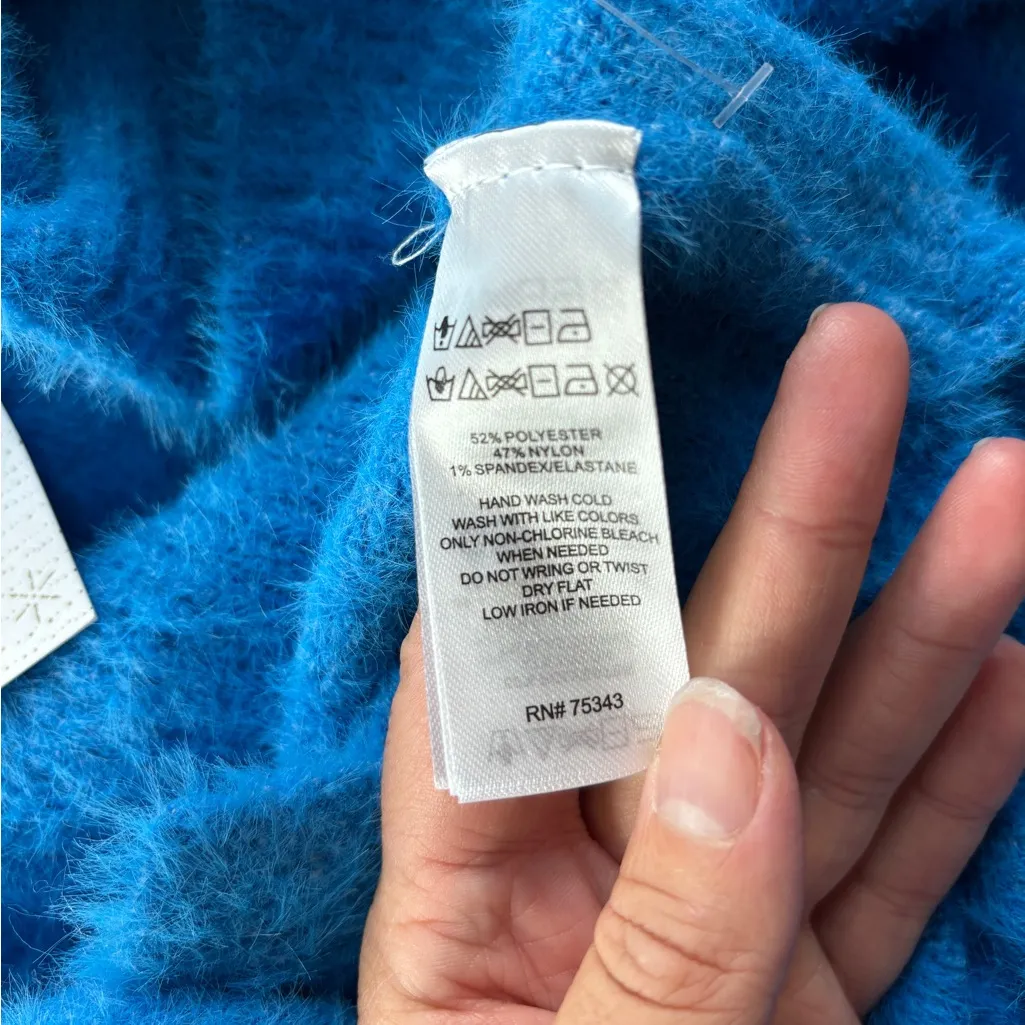 Jessica Simpson Solid Blue Turtleneck Oversized Sweater - Image 6