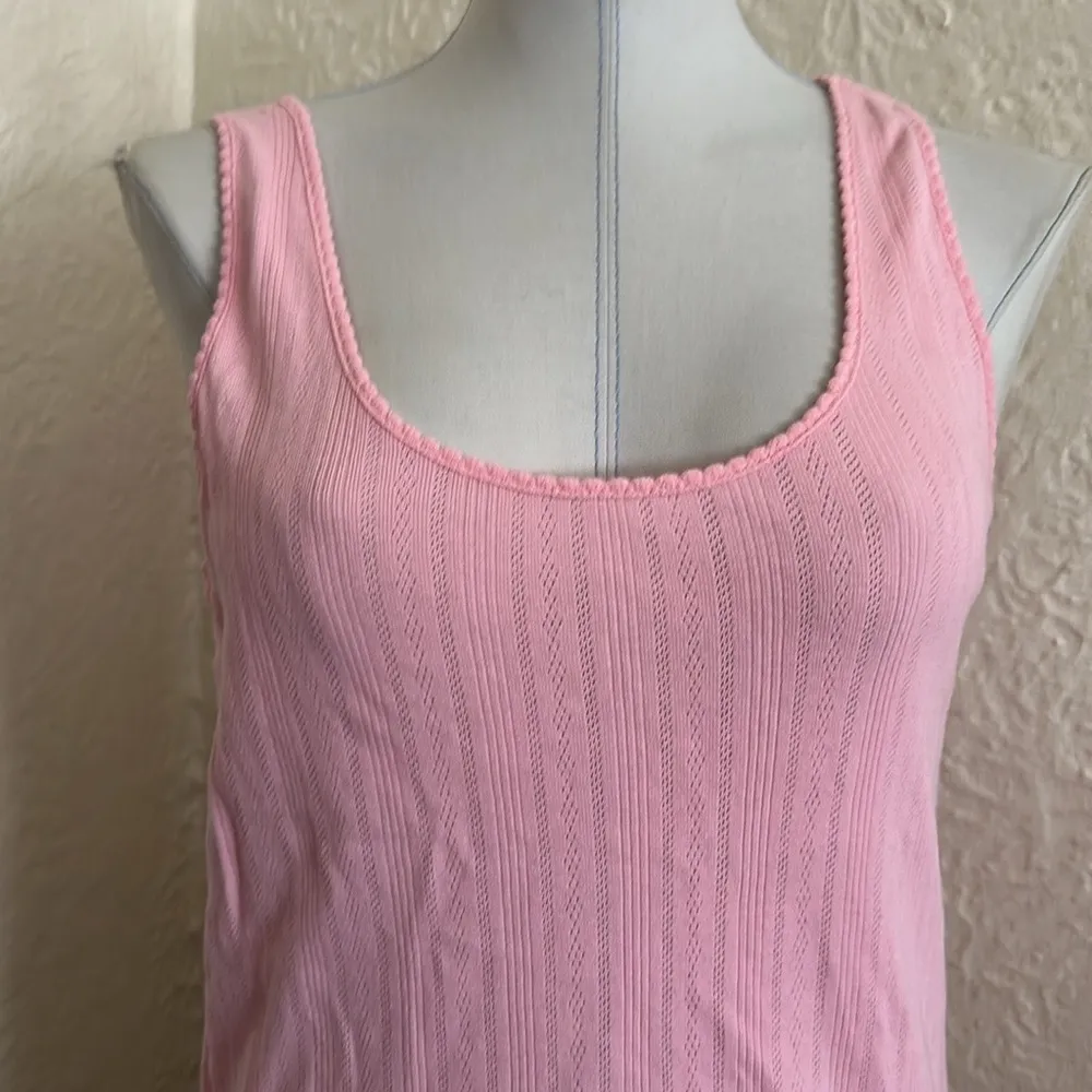 J.Crew  Pink Pointelle Tank Top Medium - Image 2
