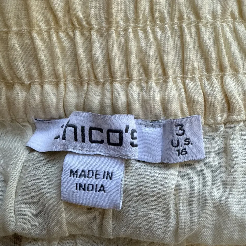 Chicos Womens Layered Tiered Boho Crochet Maxi Skirt Size 3/US 16 Ivory Tan - Image 5