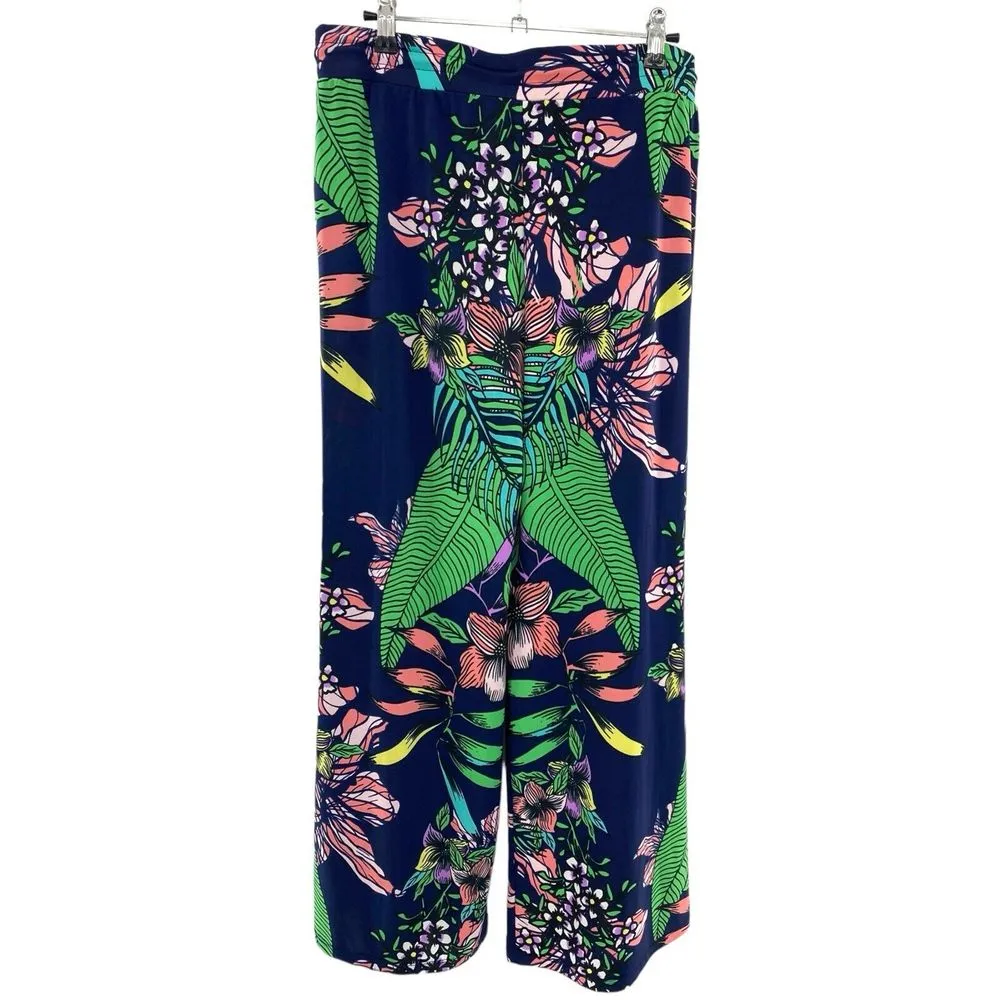 SANDIVA Tropical Swim Coverup Wideleg Pants Size‎ M Flowy Vacation Cruise Light Size M - Image 3
