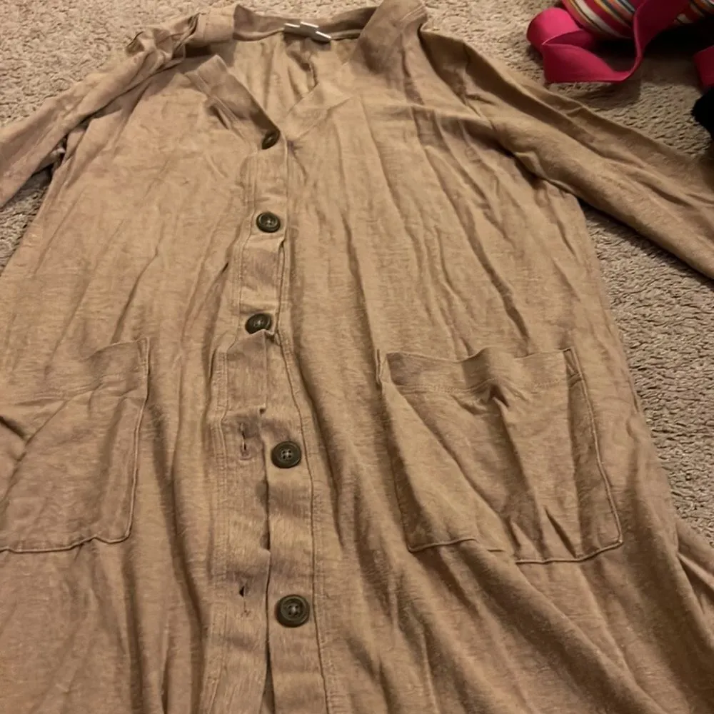 J Jill button down long tan cardigan xs Tan - Image 5