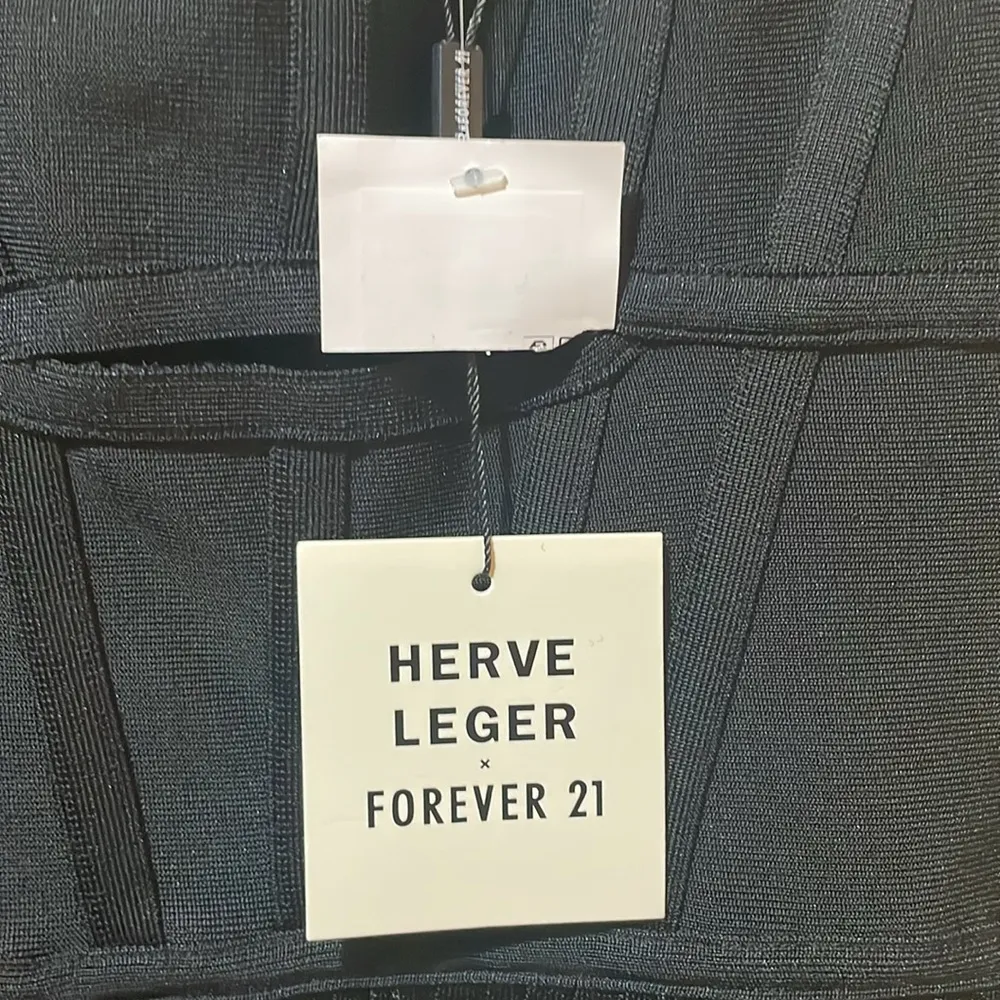 Women’s New Herve Leger x Forever 21 Transparent Black Bustier Fringe Bustier Ba - Image 9