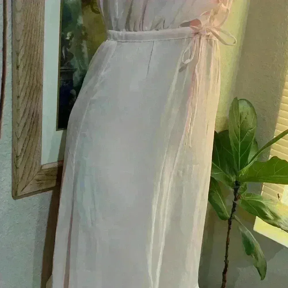 Chelsea28 Ruffle Trim Chiffon Dress Light Pink Creole Midi Dress-Orig$190 - Image 8