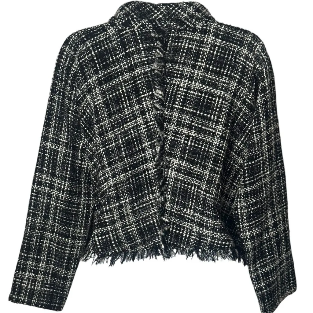 NWOT Zara Tweed Turtleneck Cape Poncho Pullover City Chic Career Old Money M - Image 5