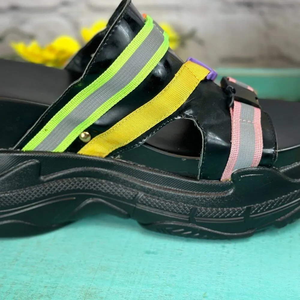 Wedge Chunky Open Toe Unique Sandals - Image 9