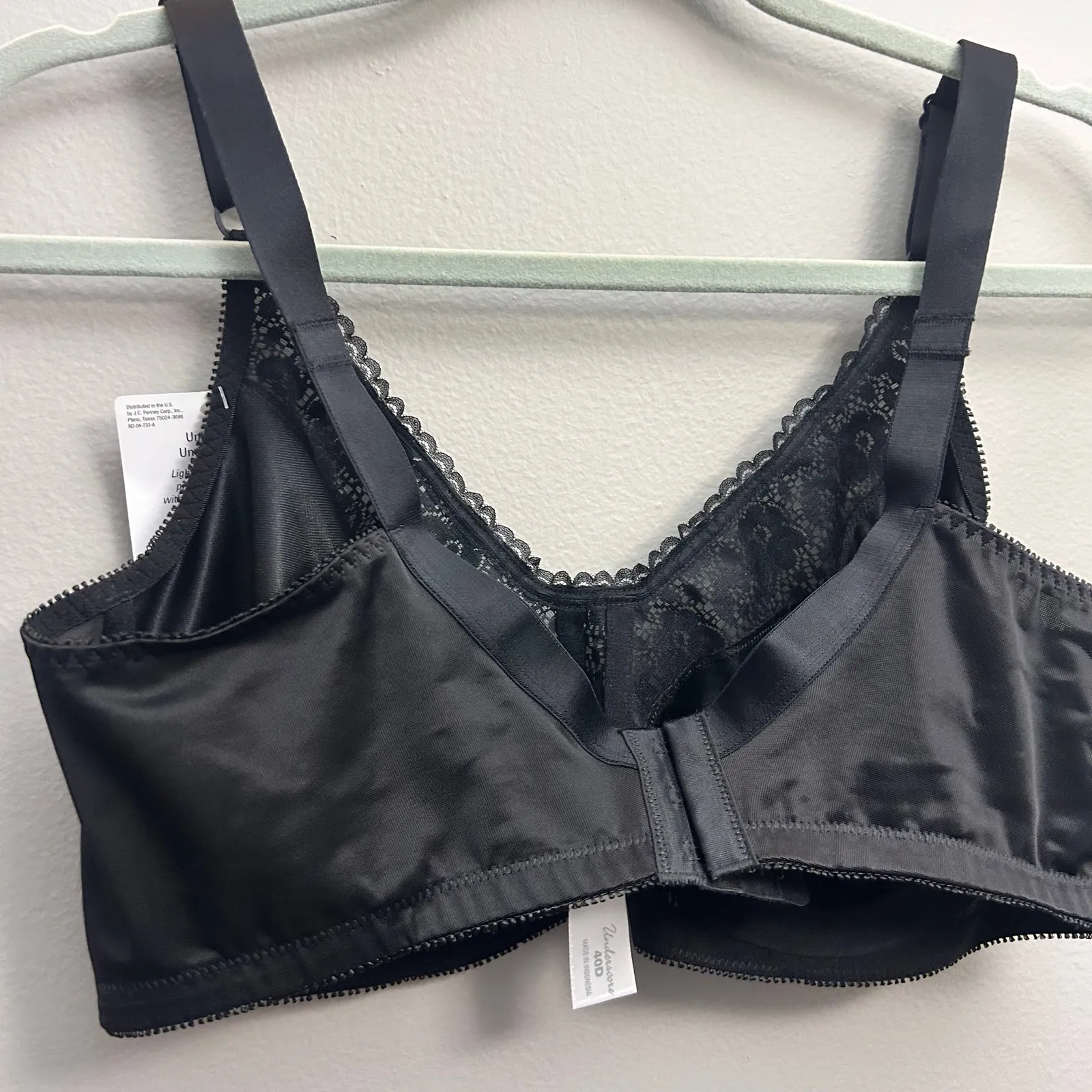 Underscore Unlined Underwire Black Bra 40DD Size undefined - Image 3