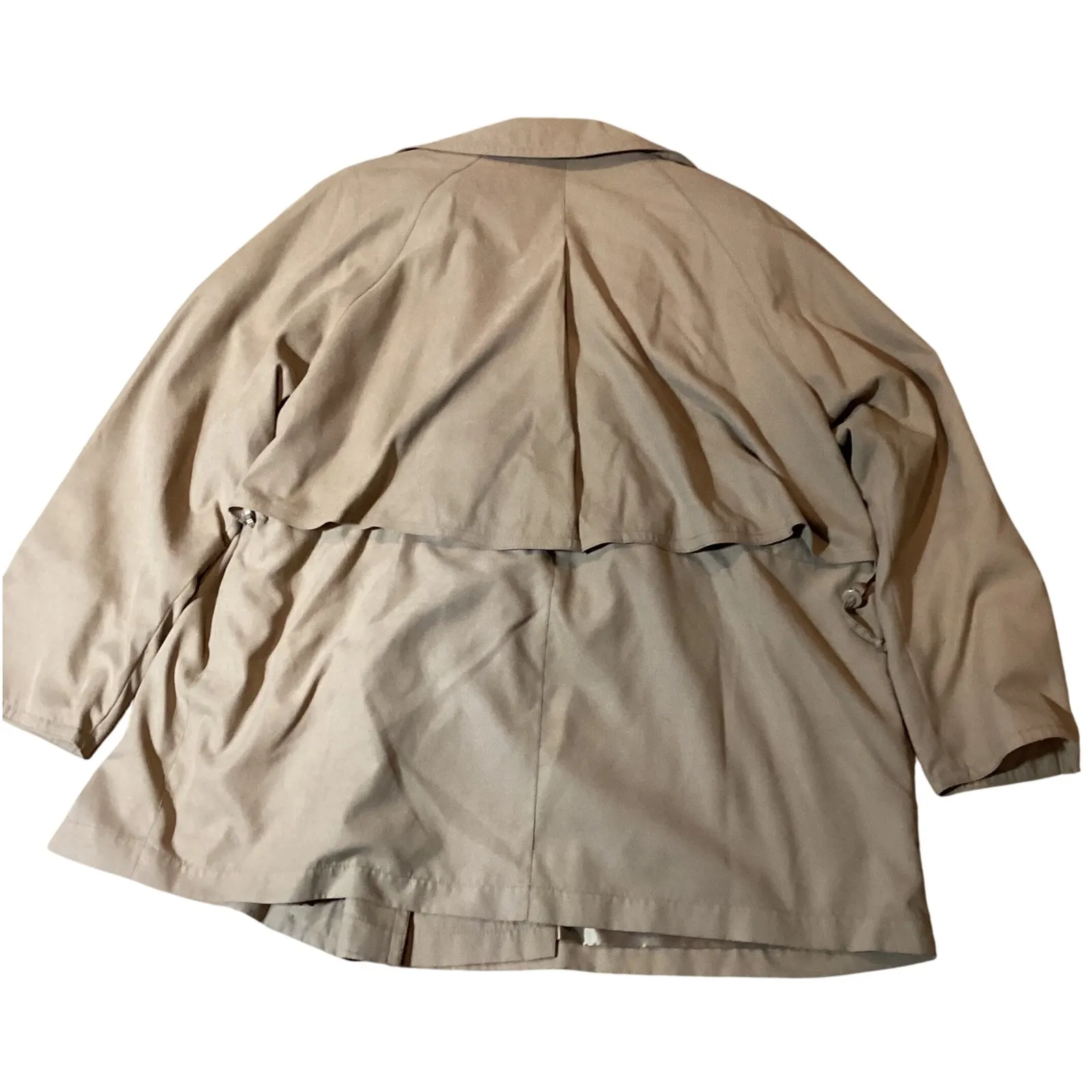 Petite Sophisticate Womens Tan Double Breasted Trench Coat Size M - Image 6