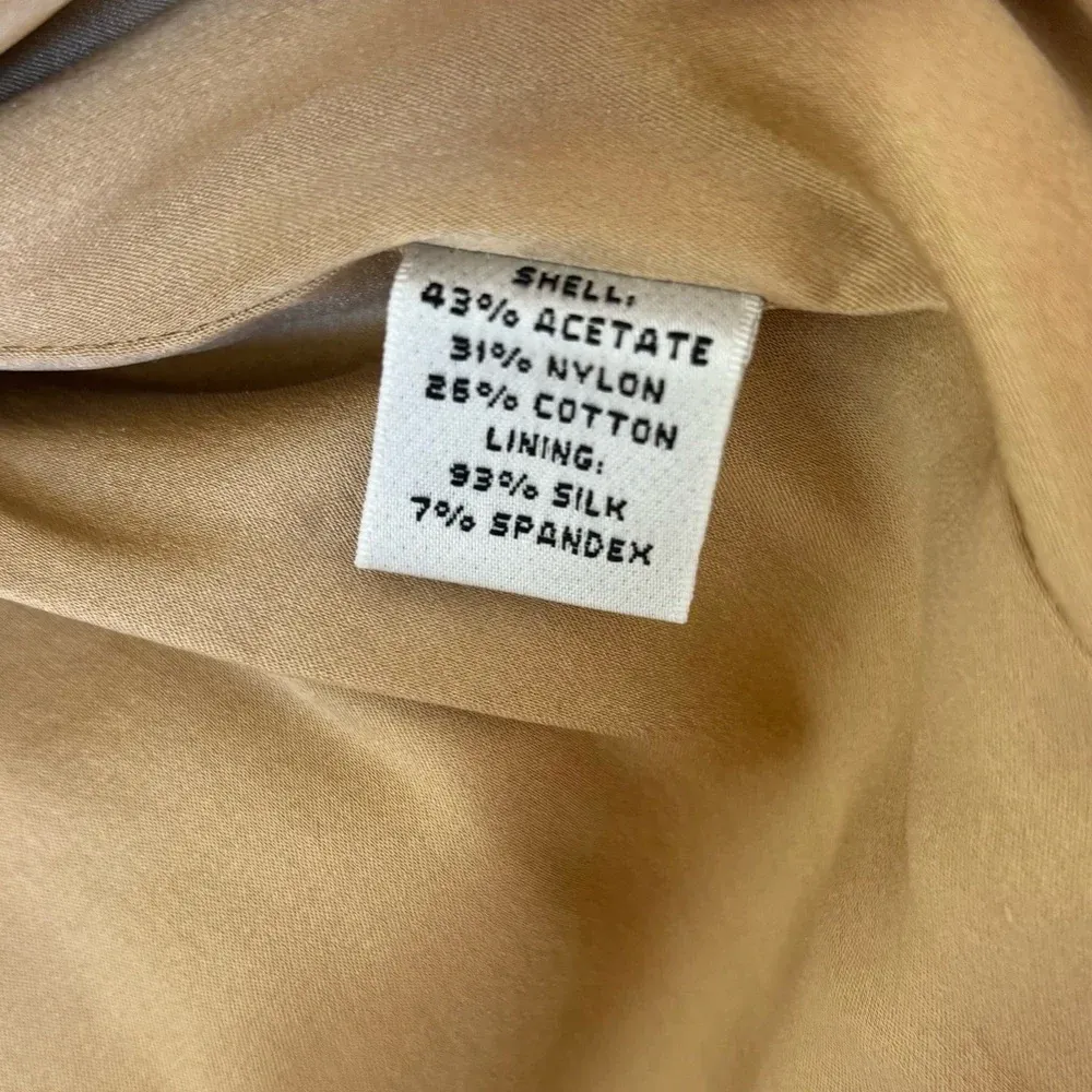 St. John Collection Cream Metallic Crocodile Print Suit Jacket Blazer Button - Image 9