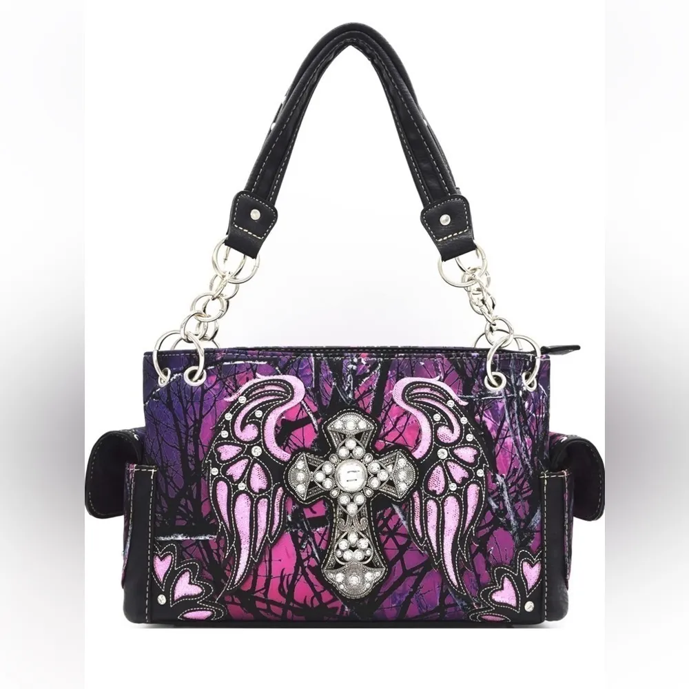 💕Western Cowgirl Classic Shoulder Bag With Wallet Set💕 Black - Image 2