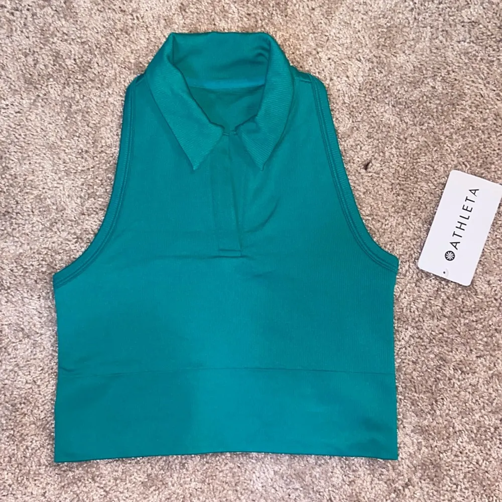 seamless crop polo tank. S - Image 3