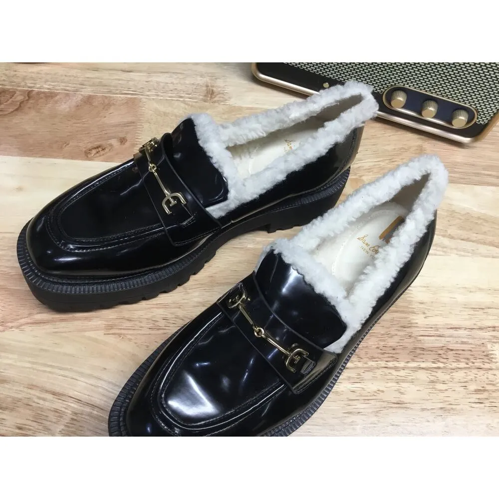 Sam Edelman Laurs Women's 8.5 Black Patent Leather Slip-On Lug Sole Loafers - Image 5