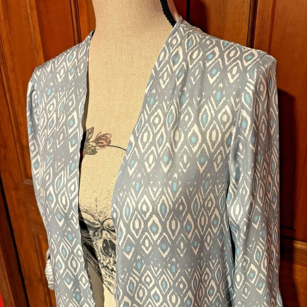 Cupcakes and Cashmere Gray Blue Graphic Print Maxi Shirt Women's Small Lagenlook - Image 2
