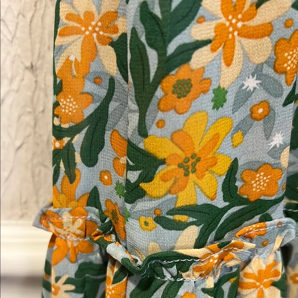 Lush Tropical Floral Spaghetti Strap Maxi Dress size small - Image 7