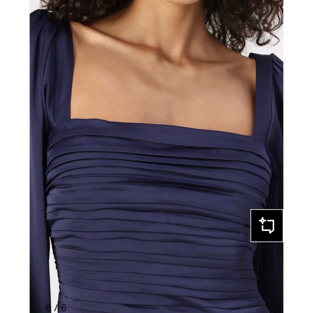 Abercrombie & Fitch Emerson Drop-Waist Satin blue Mini dress NWOT - Image 4