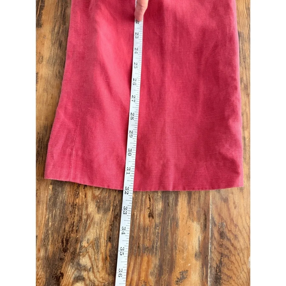 A5 Talbots Women's Size 8 Linen Silk Blend Pants Coral Wide Leg Cropped - Image 5