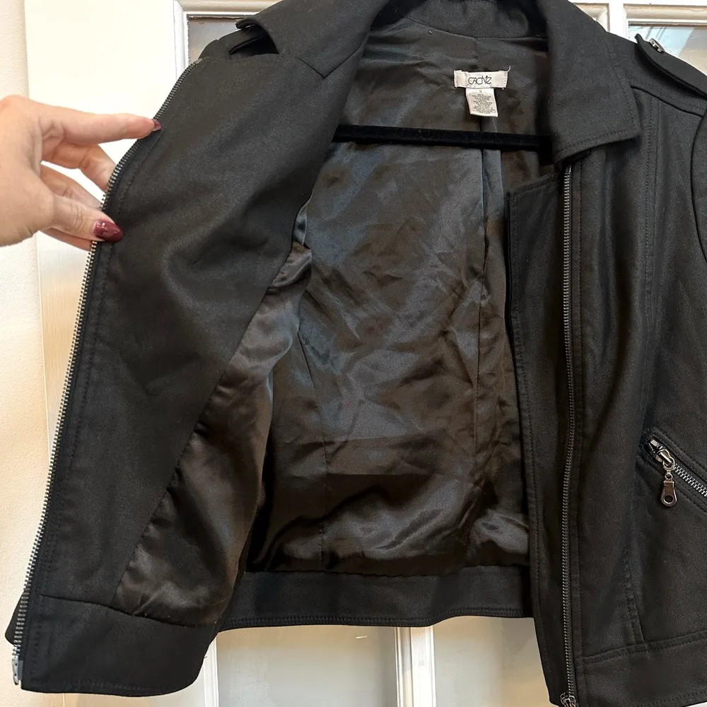Vintage Cache Black Moto Jacket Zipper Accents Rock Glam Punk Chic Size S Small - Image 2