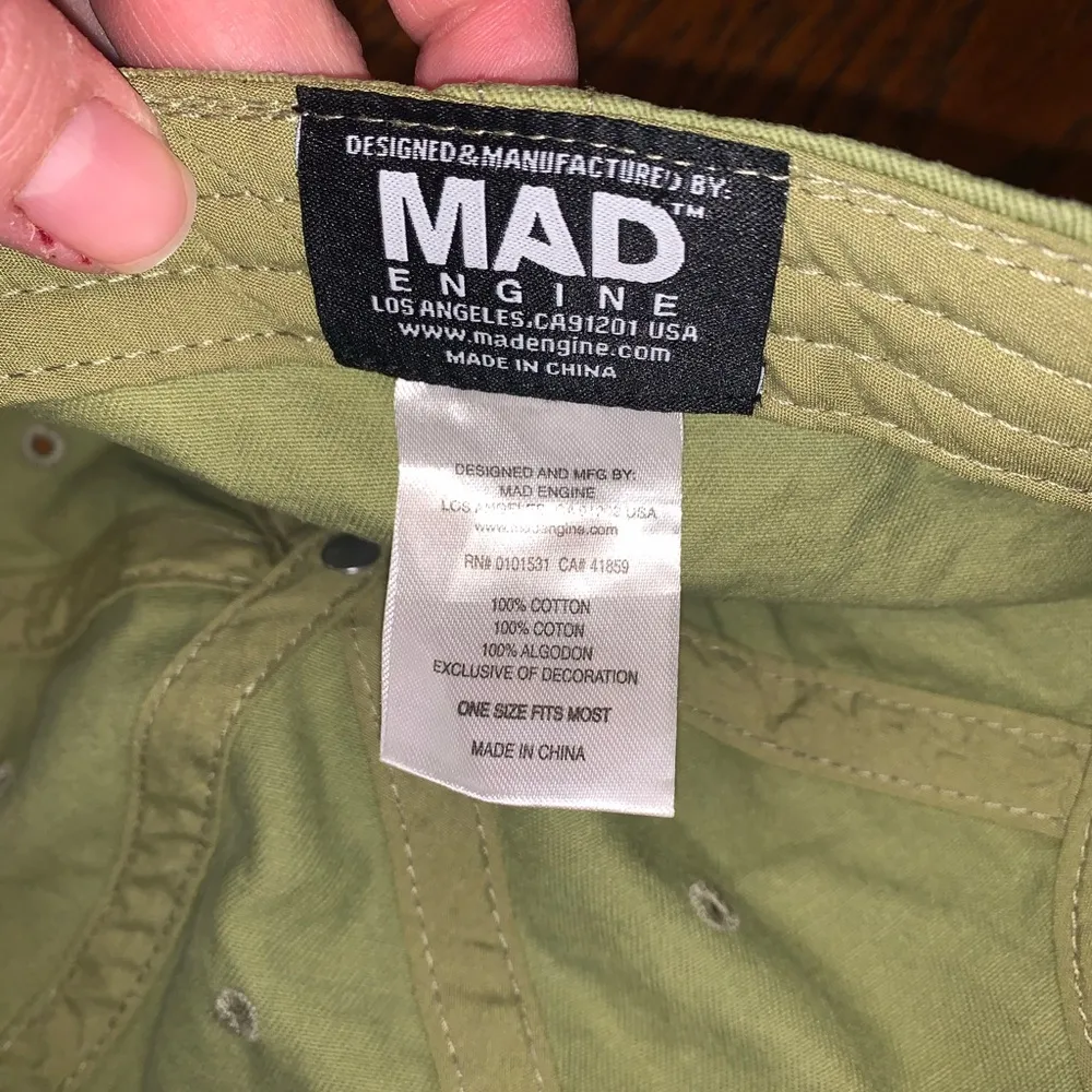 Mad Engine Green Canvas Embroidered Plant Parent Ball Cap Hat Adjustable Cotton - Image 4