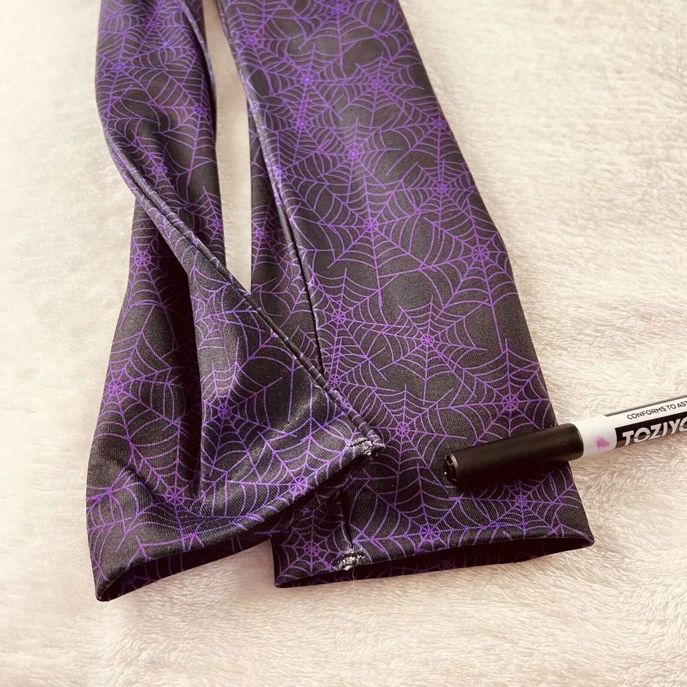 Unbranded Halloween Leggings Womens Size S/M Black Purple Spider Web Spooky Goth Size M - Image 6