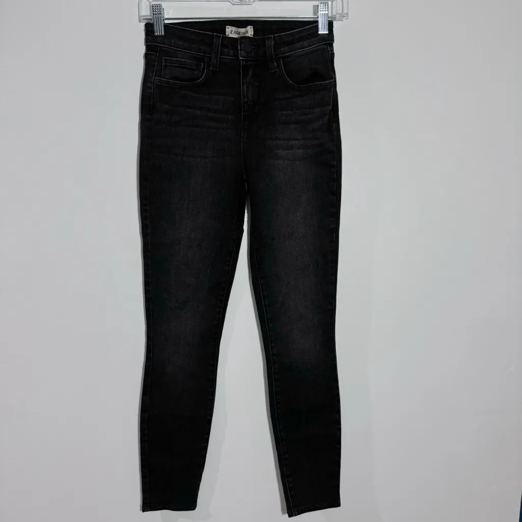 NWOT L'agence Margot‎ High Rise Skinny In Castle Rock Black Size 24 - Image 2