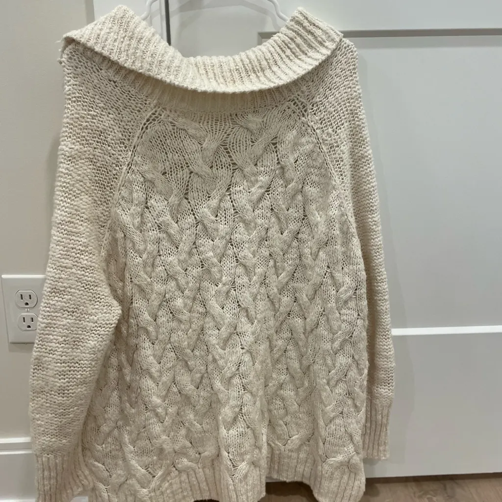 Free People Cream Cable Knit Sweater - Image 6